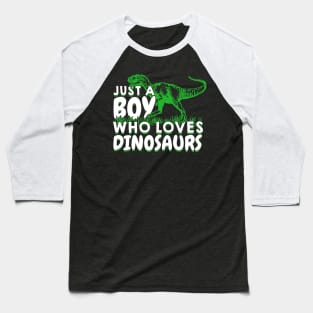 Just A Boy Who Loves Dinosaurs Baseball T-Shirt